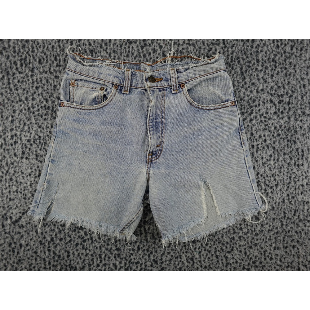 Levi's Denim Shorts Womens 26 Blue Distressed Raw Hem High Rise Cut Off